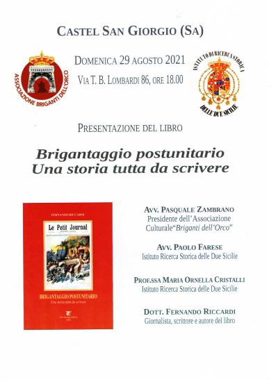 Presentazione del libro Brigantaggio postunitario Una storia tutta da scrivere